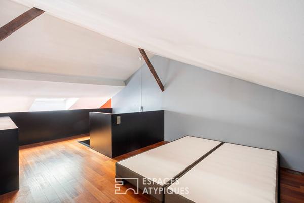 Loft traversant au dernier étage avec ascenseur