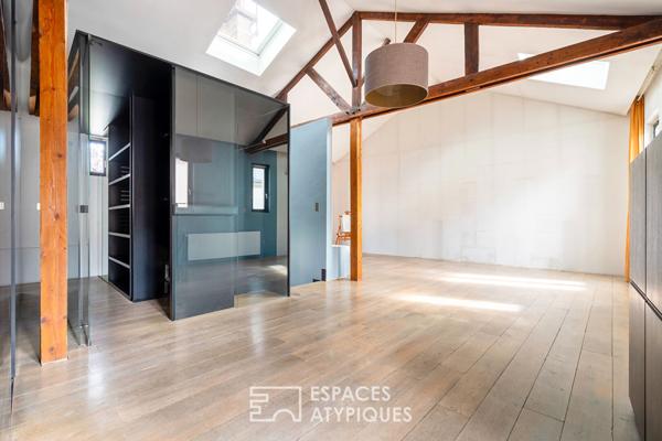 Loft traversant au dernier étage avec ascenseur
