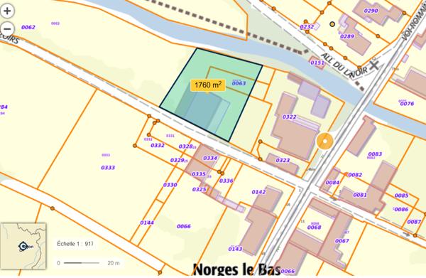 21490 NORGES LA VILLE - Terrain constructible Norges La Ville 1 760M²
