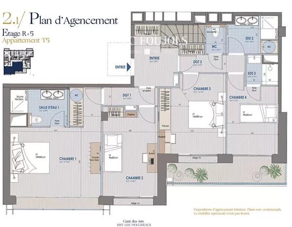 Penthouse VEFA 3 ou 4 chambres 154m2 de terrasses et parkings