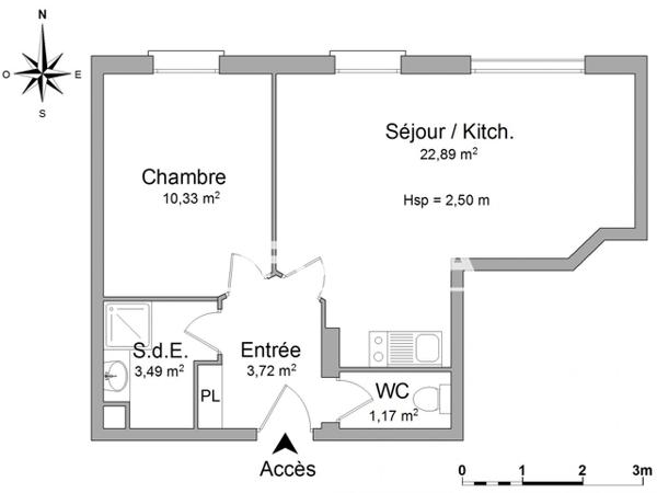 Location Appartement 2 pièces 41.6 m² - 170 RUE DE FOUGERES Rennes 35700
