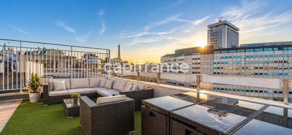 Bien rare et exclusif – Duplex 5 pièces, 4 terrasses et 1 rooftop privatif, vue Tour Eiffel – Paris 16ᵉ