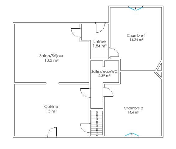 Maison 3 pièces - 57 m² Exclusivité
