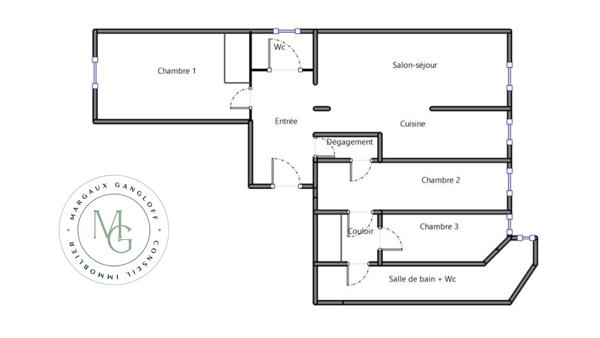 Appartement 4 pièces - 75 m² Bien prestige