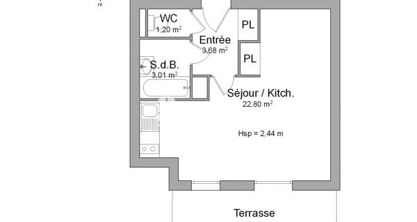 Location Studio 30.69 m² - Onet-le-château 12850