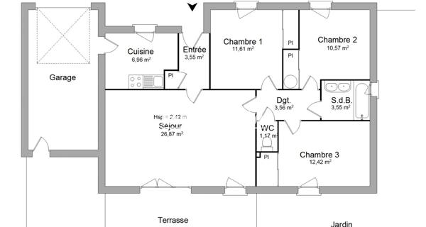 Location Maison 4 pièces 80.26 m² - Cornebarrieu 31700