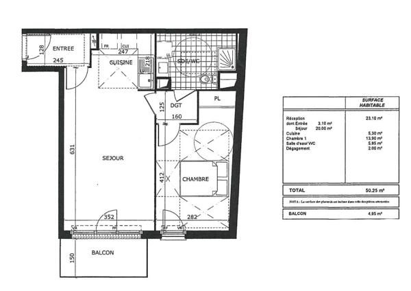 Appartement Saint Fargeau Ponthierry 2 pièce(s) 50.25 m2