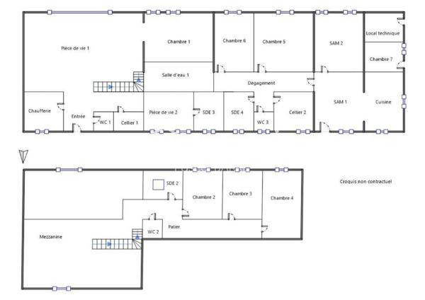 Propriété rénovée avec studio et maison à rénover