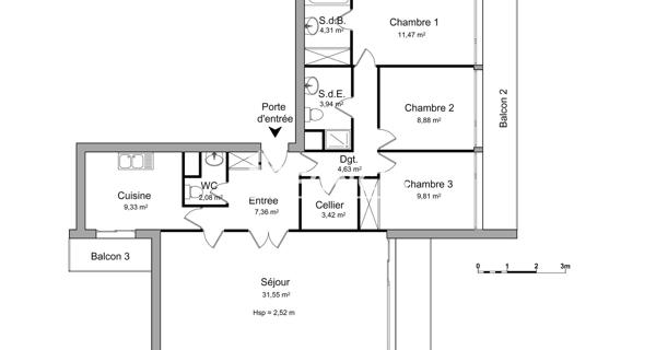 Location Appartement 4 pièces 96.78 m² - Villeurbanne 69100