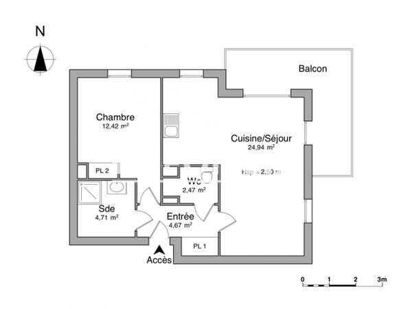 Location Appartement 2 pièces 49.21 m² - 2 PLACE KARINE RUBY Evreux 27000