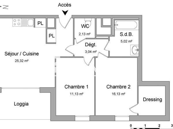 Location Appartement 3 pièces 62.77 m² - 39 AVENUE DE L'EUROPE Bruz 35170