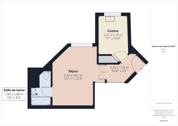 Appartement T1 à vendre  1 pièce - 34,34 m2 BOULOGNE BILLANCOURT - 92