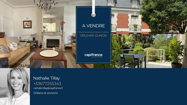 Orlean Dunois , maison à vendre avec porche, garage et jardin