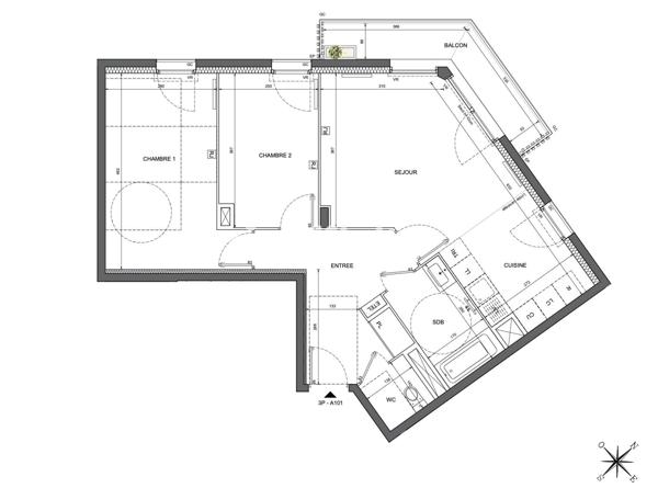 Appartement 3 pièces - 66 m²