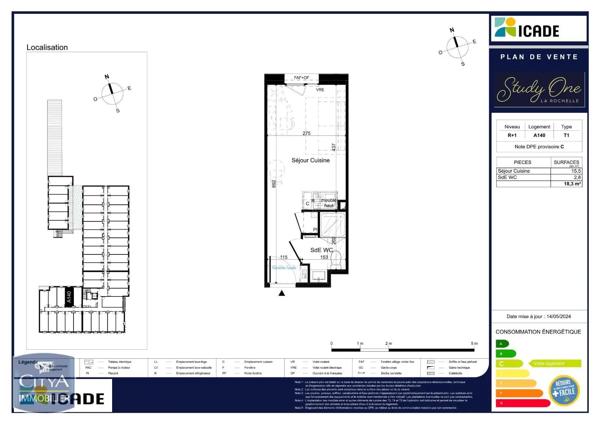 Appartement à louer 1 pièce 18.3m² La Rochelle (17000)