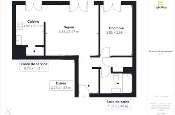 Appartement à vendre 2 pièces 43 m² Saint-Ouen-l'Aumône