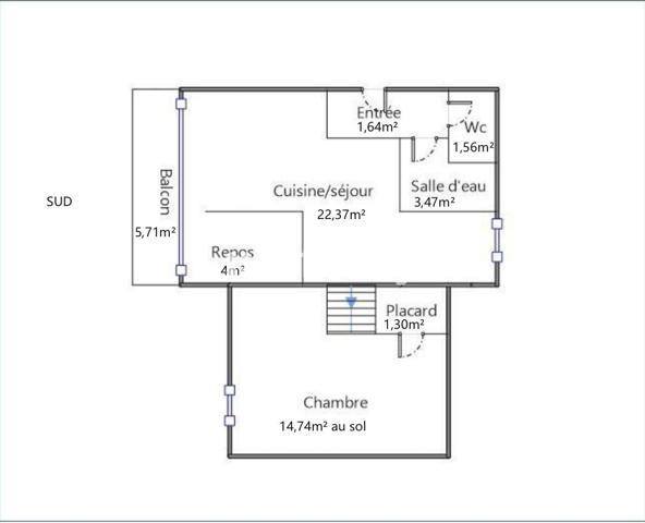 Appartement 2 pièces - 39 m²