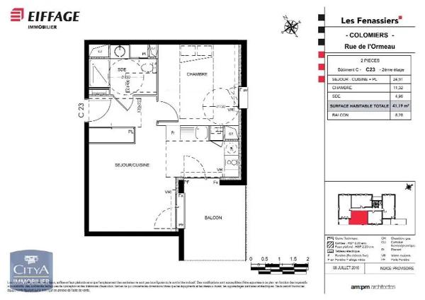 Appartement à louer 2 pièces 41.19m² Colomiers (31770)