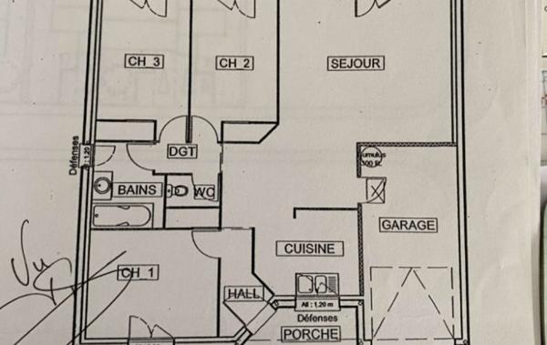 Vente Maison plain pied avec garage et jardin à rafraîchir Moussan   