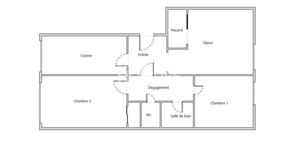 Appartement trois pièces deux chambres
