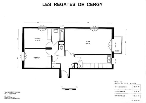 Appartement à vendre 3 pièces 67 m² Cergy