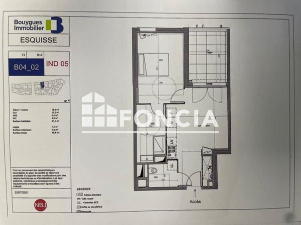 Location Appartement 2 pièces 41.1 m² - 38 RUE CHARLES PERRAULT Montpellier 34000