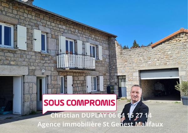 *** SOUS COMPROMIS ***  SAINT VICTOR MALESCOURS 43140  maison mitoyenne comprenant deux logements et deux garages environ 140m²