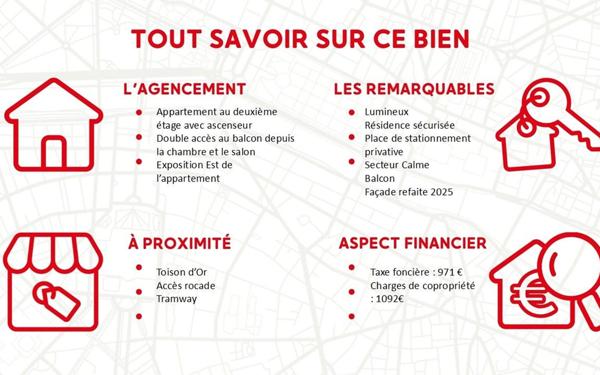 Appartement à vendre    2 pièces • 43,06 m2 Dijon