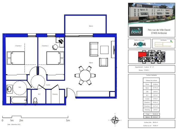 T3 neuf sur Amboise 76.43m2