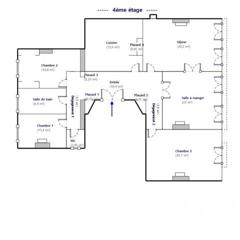 Appartement 5 pièces de 145 m² à Marseille (13001)