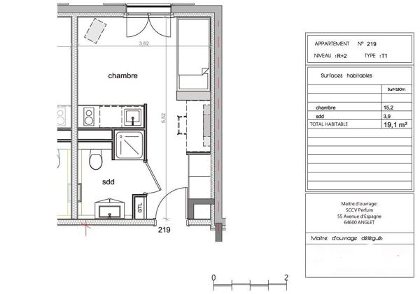 Studio à vendre 19 m² Grasse