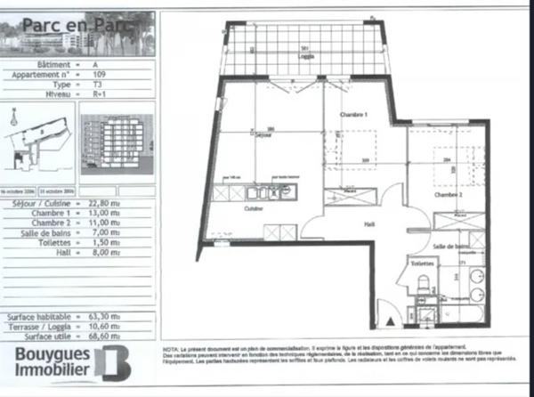 Appartement · Vente Montpellier (34000) 3 pièces · 64m²