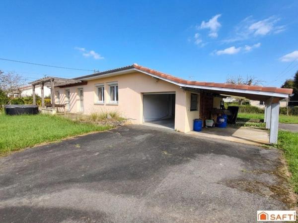 Maison de plain pied 95m2, 3 chambres, garage