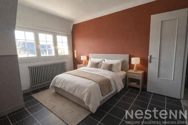 PLUNERET / Auray Saint-Goustan : maison rénovée de 120 m² avec jardin, sous-sol et poêle à bois