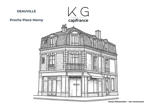 Deauville proche place Morny, immeuble de caractère à rénover, appartement 86 m2 et local commercial à vendre