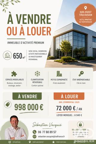 Murs commerciaux  à vendre 650 m² Toulouse
