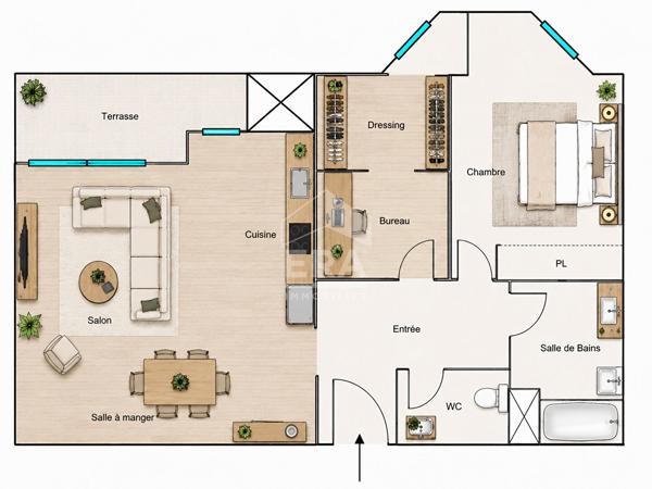 APPARTEMENT VALBONNE GARBEJAIRE 3 PIECES CAVE ET GARAGE