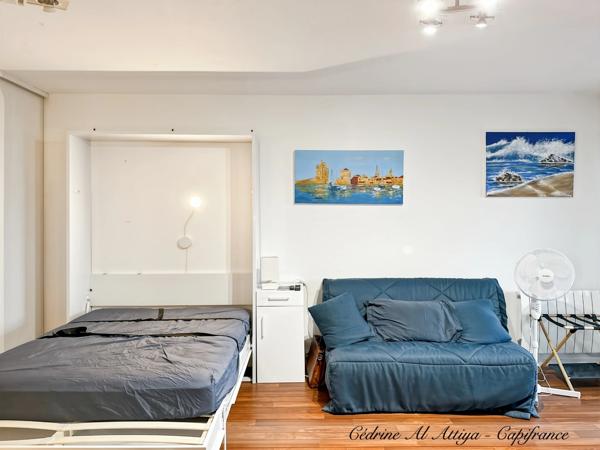 Studio à vendre meublé de 27m2, La Rochelle, balcon, parking et local à vélos