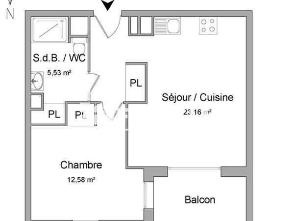 Location Appartement 2 pièces 41.3 m² - 4 ALLEE DU COLOMBIER Collonges Au Mont D Or 69660