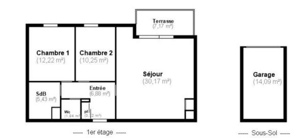 Croix Barbieux - T3 2 chambres 68 m2 avec garage et balcon en résidence de 2017