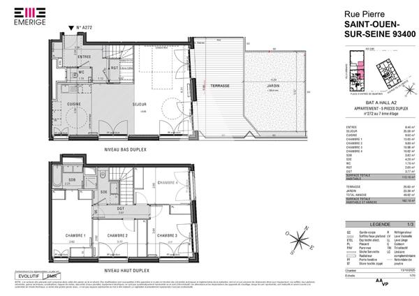 Appartement 5 pièces 113.16 m2