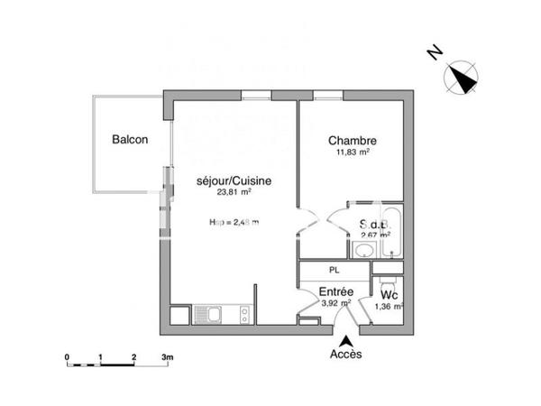 Location Appartement 2 pièces 43.59 m² - RESIDENCE LE SOLEIL DE NOUSTY Nousty 64420