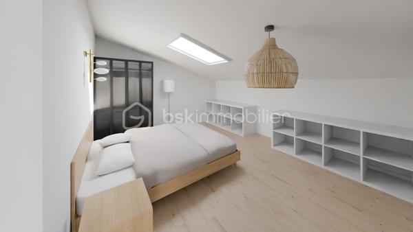 Anna Morra vous propose à Aussonne, au sein d’une bâtisse de caractère en cours de réhabilitation, ce spacieux T4 de plus de 130 m² avec terrasse tropézienne, situé au deuxième et dernier étage, offrant de beaux volumes et un cadre de vie privilégié.

Un intérieur spacieux et lumineux
Il se compose d’une entrée, d’un WC indépendant avec lave-mains ainsi que d’une première chambre d’environ 12 m², ainsi qu’une salle de bains avec douche, baignoire, double vasque et WC.
Vous découvrirez ensuite une magnifique pièce de vie de plus de 47 m² avec cuisine ouverte aménagée, offrant un espace convivial et lumineux avec accès direct à l’extérieur.
L’espace nuit comprend également deux autres chambres.
Vous profiterez d’une terrasse de 12,40 m², véritable atout pour ce bien, idéale pour vos moments de détente.
La surface au sol de l’appartement est de 131,50 m², offrant de très beaux volumes sous pente.
Une partie de la surface (environ 30 m²) se situe sous une hauteur comprise entre 1,60 m et 1,80 m.

Des prestations de qualité :
Le logement sera livré clé en main, avec des prestations modernes :
Isolation complète (murs et toiture)
Menuiseries neuves (PVC ou aluminium)
Électricité conforme NF C 15-100 + fibre
Cuisine équipée (modifiable)
Salle d’eau aménagée (douche, meuble vasque, miroir)
Parquet dans les pièces de vie
Carrelage dans les pièces humides
Velux motorisés selon les lots
Pré-équipement pour climatisation (PAC air-air)


Performance énergétique visée :
DPE B

Possibilité de personnalisation selon vos envies (avec supplément)

Une résidence à taille humaine

Situé au sein d’une copropriété de 12 logements, ce bien bénéficie :
de 2 places de stationnement
d’un environnement sécurisé
d’un cadre de vie agréable et résidentiel

Livraison prévisionnelle : début 2027
Assurance Dommages-Ouvrage
Garanties décennales


Idéal pour une résidence principale ou un investissement de qualité.

Opportunité rare sur le secteur – nombre de lots limité.