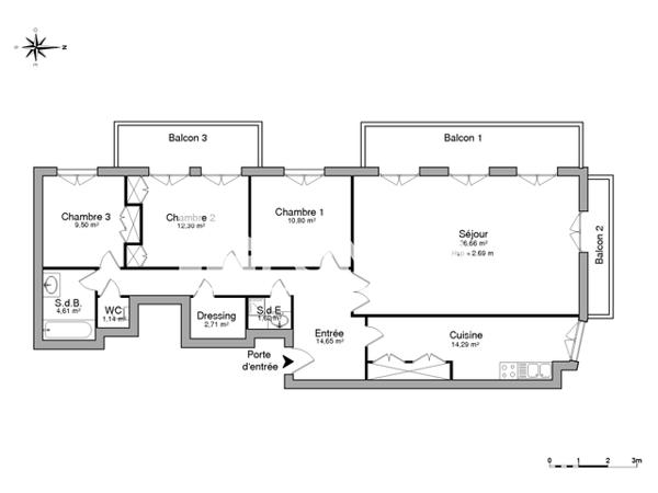 Location Appartement 4 pièces 108.28 m² - 8/10 BLD LEDRU ROLLIN Montpellier 34000