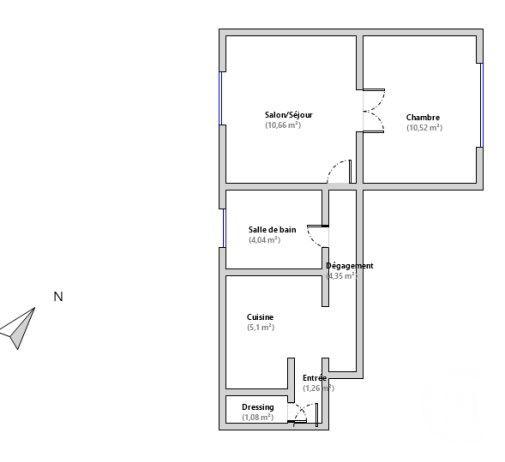 Appartement F2 à vendre  2 pièces - 36,73 m2 PARIS - 75015