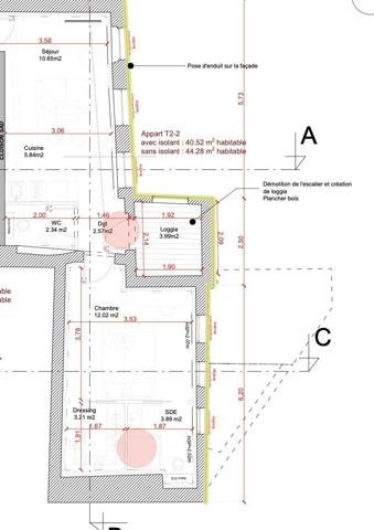 Appartement 2 pièces de 44 m² à Toulouse (31000)