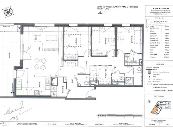 Location Appartement 4 pièces 97.16 m² - 25 AVENUE GEORGES BRAQUES Marseille 13014