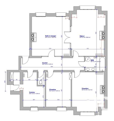 Location appartement 4 pièces 122 m² Compiègne