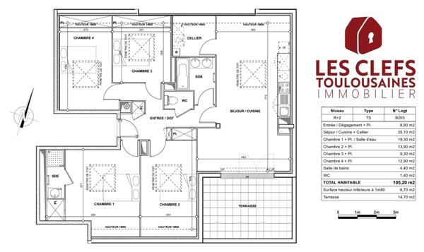 Appartement L'union 5 pièces 112m² + 15m² de Terrasse !