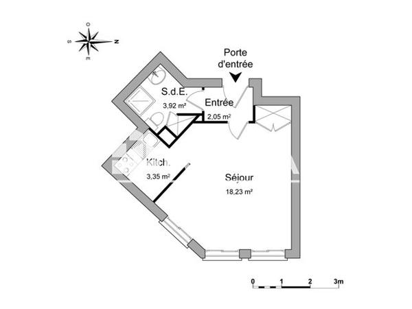 Location Studio 27.55 m² - 9 RUE DE FONTENAY Bourg La Reine 92340
